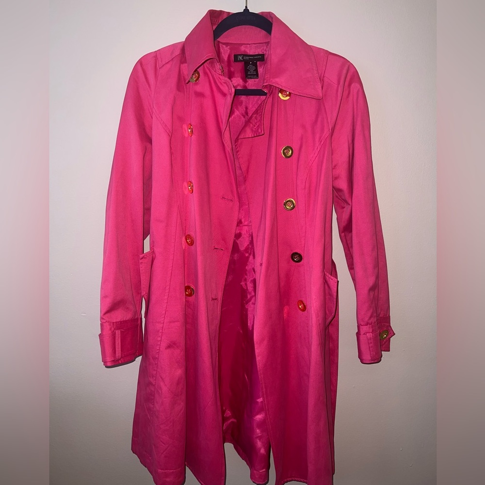 INC Pink Trench coat with Gold Buttons💝